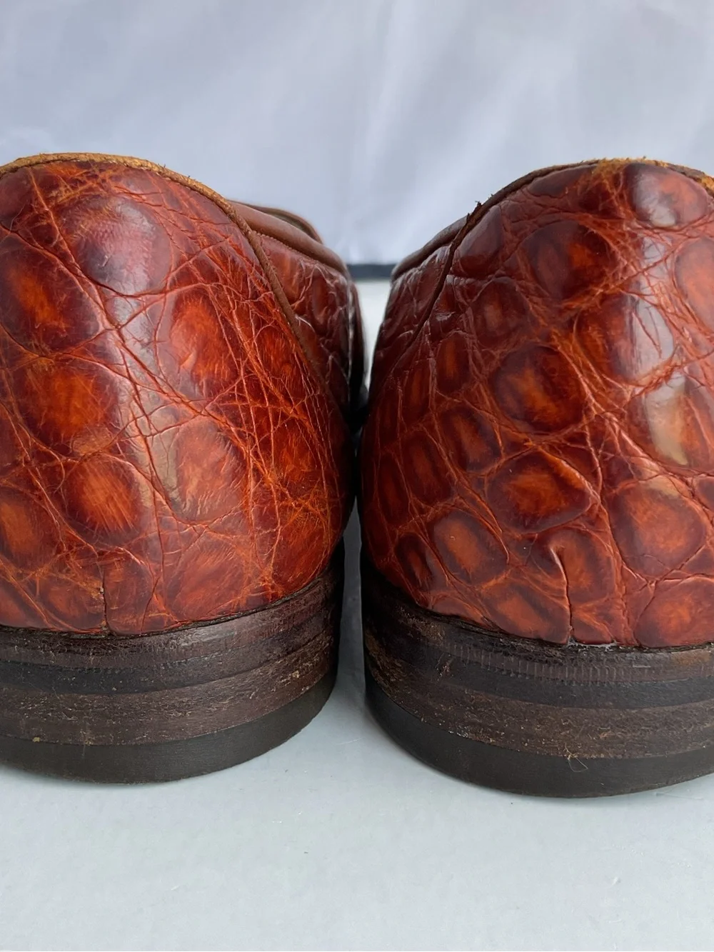 Rare Vintage Bally Cantor Genuine Caiman Leather Tassel Slip On Loafers Men’s 9M